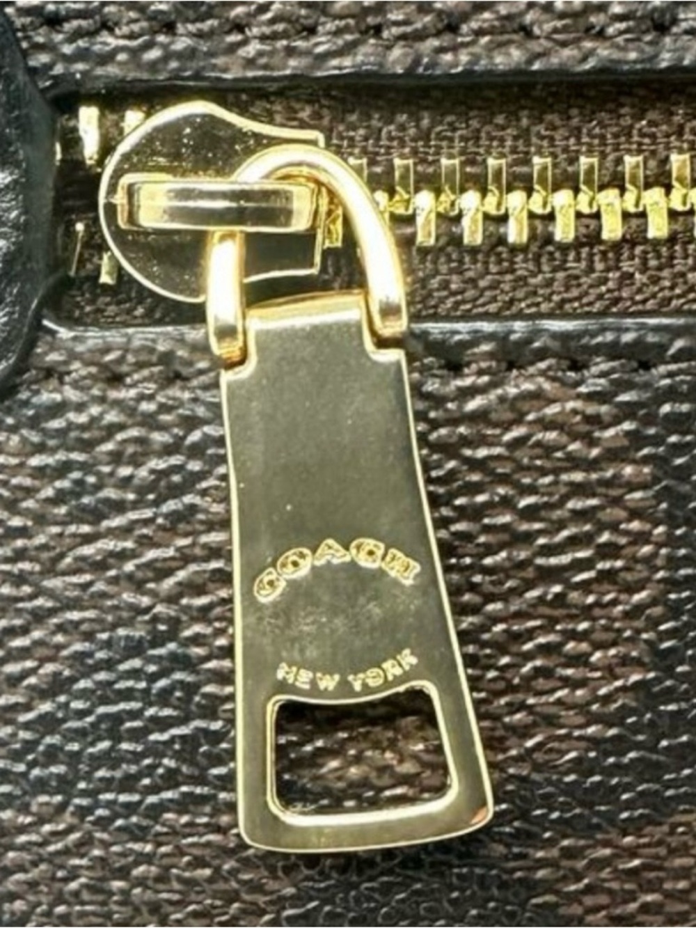 COACH Brown/Black Mini Rowan File Bag Signature Canvas Crossbody - Picture 5 of 6